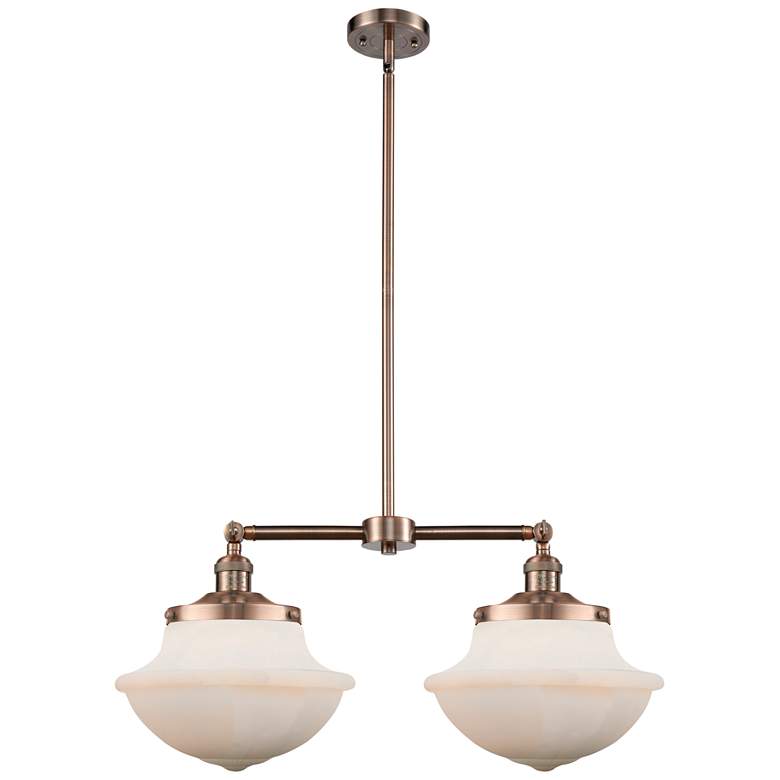 Image 1 Franklin Oxford 25" Wide 2 Light Copper Island Light w/ Matte White Sh