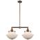 Franklin Oxford 25" Wide 2 Light Copper Island Light w/ Matte White Sh
