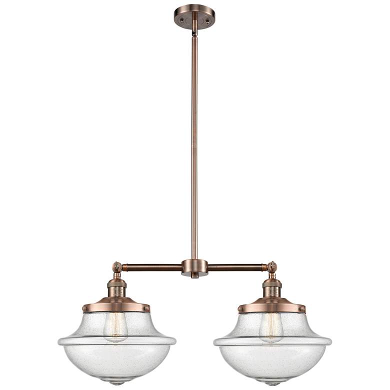 Image 1 Franklin Oxford 25" Wide 2 Light Copper Island Light w/ Seedy Shade