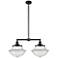 Franklin Oxford 25" Wide 2 Light Matte Black Island Light w/ Clear Sha