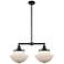 Franklin Oxford 25" Wide 2 Light Matte Black Island Light w/ White Sha