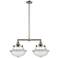 Franklin Oxford 25"W 2 Light Brushed Nickel Island Light w/ Clear Shad