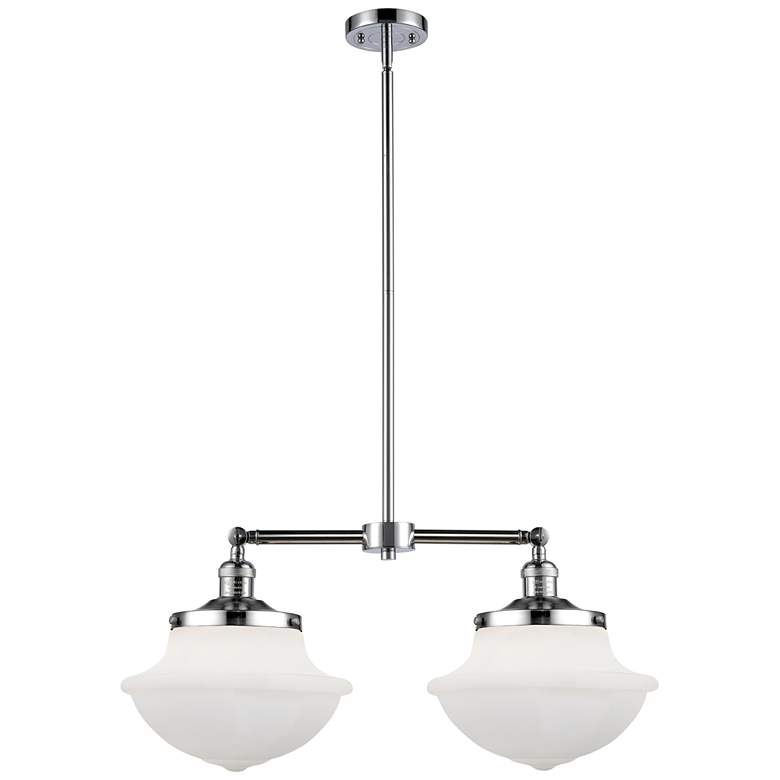 Image 1 Franklin Oxford 25"W 2 Light Polished Chrome Island Light w/ White Sha