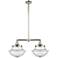 Franklin Oxford 25"W 2 Light Polished Nickel Island Light w/ Seedy Sha