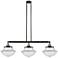 Franklin Oxford 42" Wide 3 Light Black Brass Island Light w/ Clear Sha