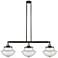 Franklin Oxford 42" Wide 3 Light Black Brass Island Light w/ Seedy Sha