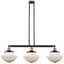 Franklin Oxford 42" Wide 3 Light Black Brass Island Light w/ White Sha