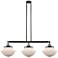 Franklin Oxford 42" Wide 3 Light Black Brass Island Light w/ White Sha
