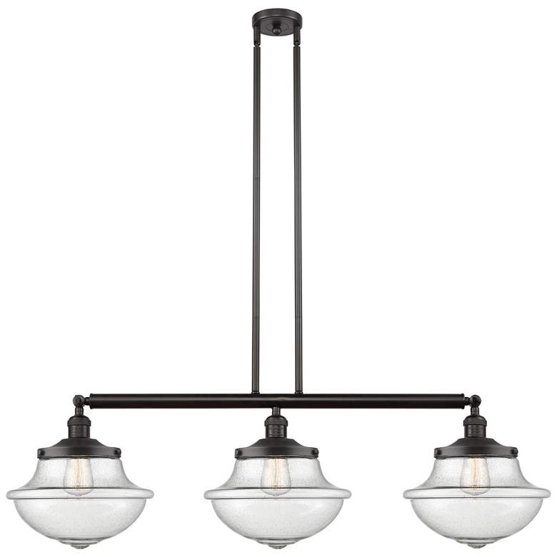 Image 1 Franklin Oxford 42" Wide 3 Light Bronze Island Light w/ Seedy Shade