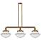 Franklin Oxford 42" Wide 3 Light Brushed Brass Island Light w/ Clear S
