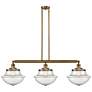Franklin Oxford 42" Wide 3 Light Brushed Brass Island Light w/ Seedy S