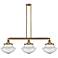 Franklin Oxford 42" Wide 3 Light Brushed Brass Island Light w/ Seedy S