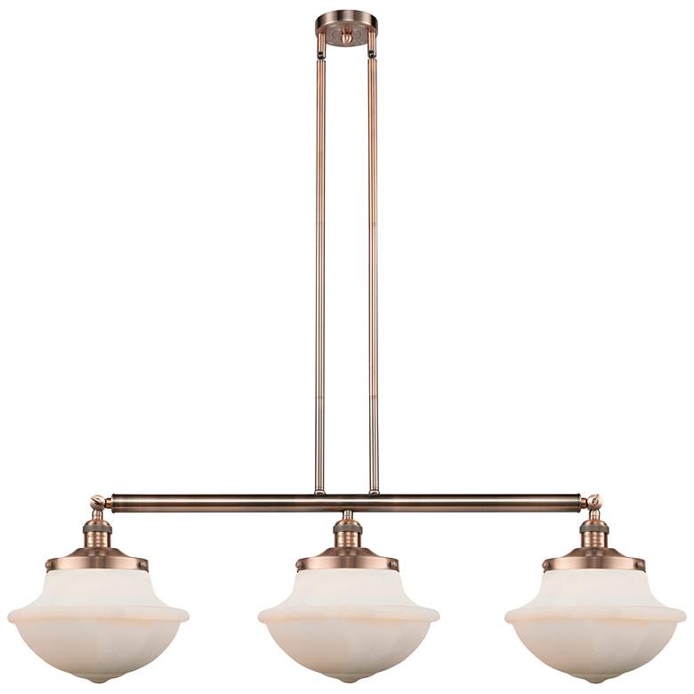 Image 1 Franklin Oxford 42" Wide 3 Light Copper Island Light w/ Matte White Sh