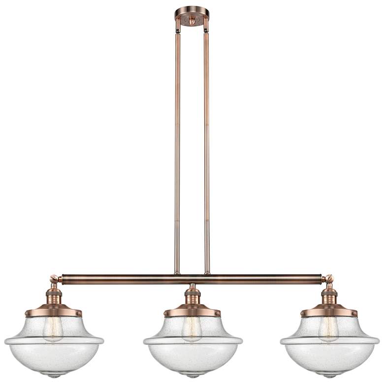 Image 1 Franklin Oxford 42" Wide 3 Light Copper Island Light w/ Seedy Shade