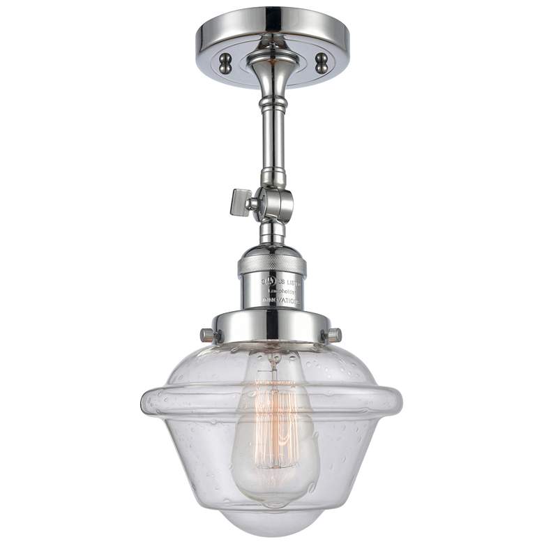 Image 1 Franklin Oxford 7.5"W Chrome Adjustable Semi.Flush Mount w/ Seedy Shad