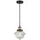 Franklin Oxford 8" Black Brass Corded Mini Pendant w/ Clear Shade