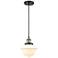Franklin Oxford 8" Black Brass Corded Mini Pendant w/ White Shade