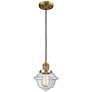 Franklin Oxford 8" Brushed Brass Corded Mini Pendant w/ Clear Shade