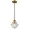 Franklin Oxford 8" Brushed Brass Corded Mini Pendant w/ Clear Shade