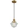 Franklin Oxford 8" Brushed Brass Corded Mini Pendant w/ Seedy Shade