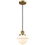 Franklin Oxford 8" Brushed Brass Corded Mini Pendant w/ White Shade