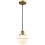 Franklin Oxford 8" Brushed Brass Corded Mini Pendant w/ White Shade