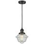 Franklin Oxford 8" Matte Black Corded Mini Pendant w/ Clear Shade
