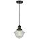 Franklin Oxford 8" Matte Black Corded Mini Pendant w/ Seedy Shade