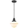 Franklin Oxford 8" Matte Black Corded Mini Pendant w/ White Shade