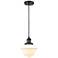 Franklin Oxford 8" Matte Black Corded Mini Pendant w/ White Shade
