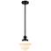 Franklin Oxford 8" Matte Black Stemmed Mini Pendant w/ White Shade