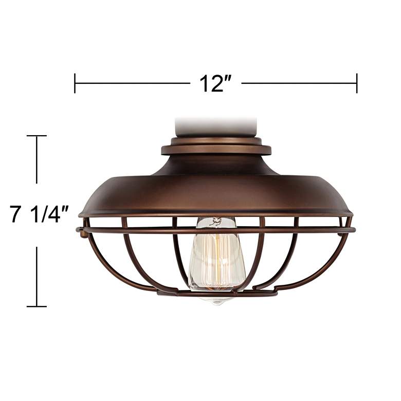 Image 2 Franklin Park 12" Bronze Finish Damp Rated LED Ceiling Fan Light Kit more views