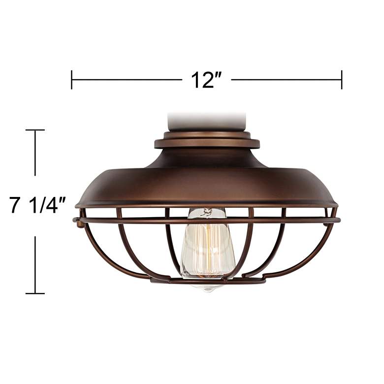 Image 2 Franklin Park 12 inch Bronze Finish Damp Rated LED Ceiling Fan Light Kit more views