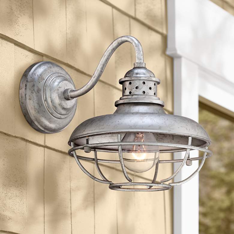 Franklin Park 13&quot; High Galvanized Steel Outdoor Wall Light Set of 2 more views
