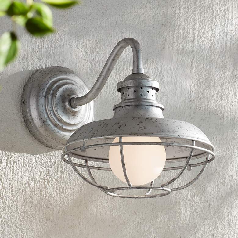 Image 1 Franklin Park 13" High Galvanized Steel Outdoor Wall Light