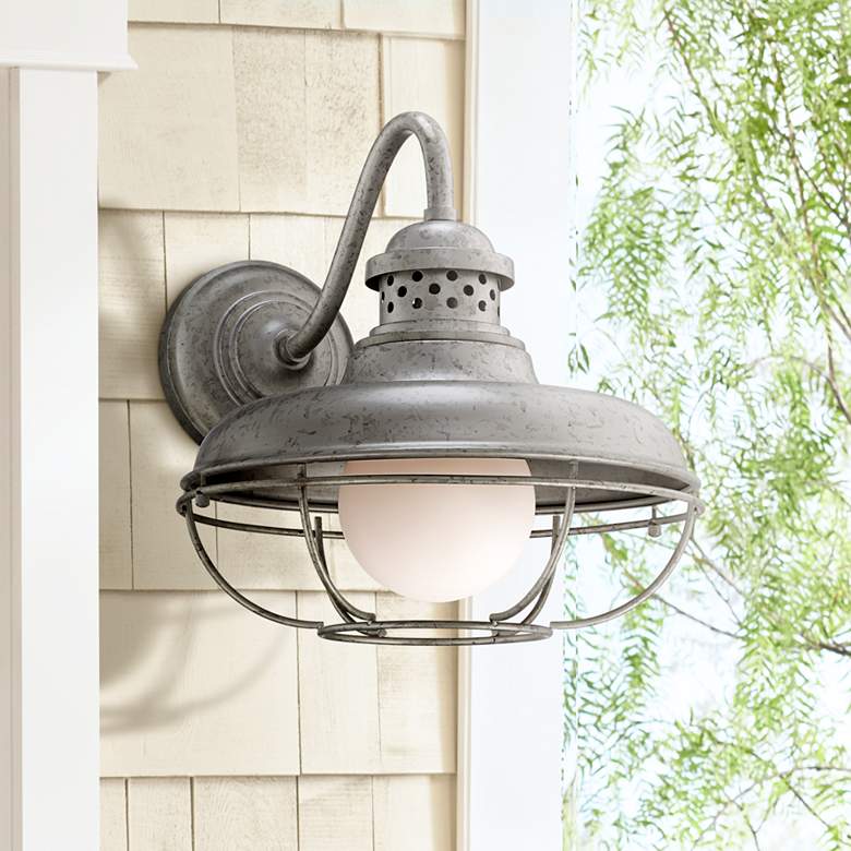 Image 1 Franklin Park 16 inch High Galvanized Steel Outdoor Wall Light