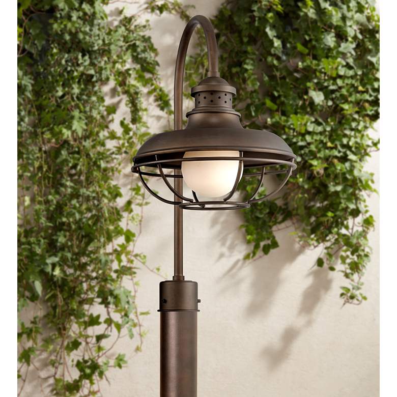 Image 1 Franklin Park 23 1/2 inch High Bronze Cage Outdoor Post Light