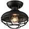 Franklin Park 8 1/2" Wide Black Finish Caged Outdoor Ceiling Light