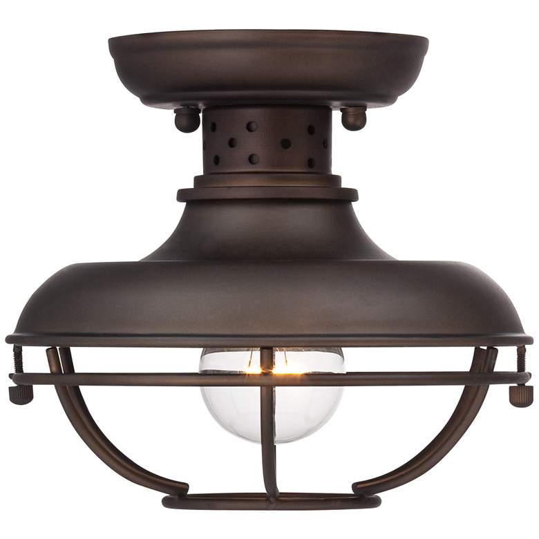 Image 6 Franklin Park 8 1/2 inch Wide Bronze Caged Outdoor Ceiling Light more views