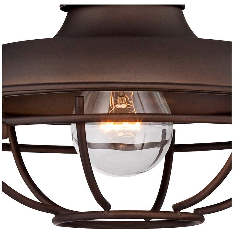 Image 2 Franklin Park 9" High Bronze Metal Cage Industrial Sconces Set of 2 more views
