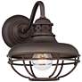 Franklin Park 9" High Bronze Metal Cage Industrial Wall Sconce