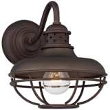 Franklin Park 9&quot; High Bronze Metal Cage Outdoor Wall Light