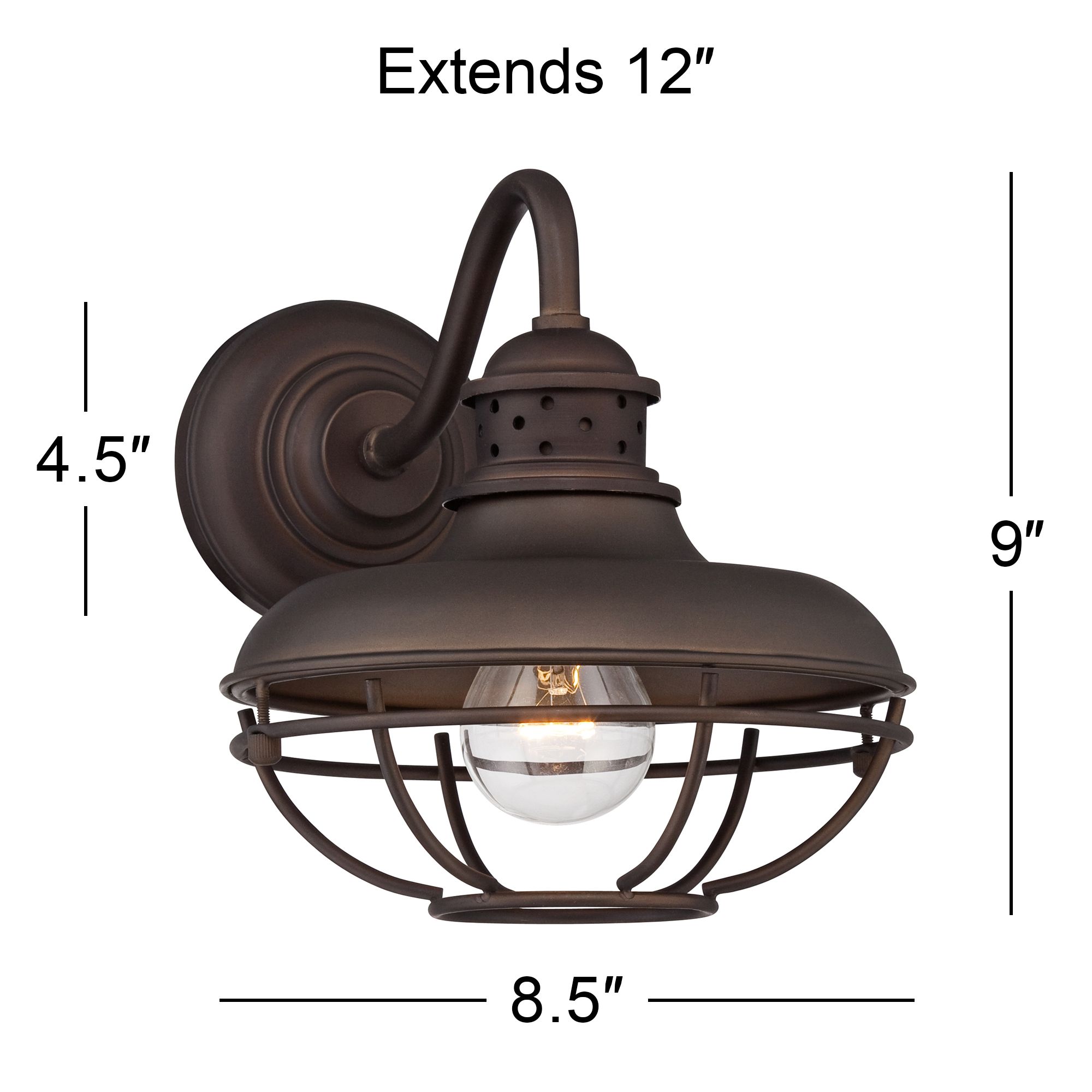 Franklin Park 9" High Bronze Metal Cage Outdoor Wall Light in scene