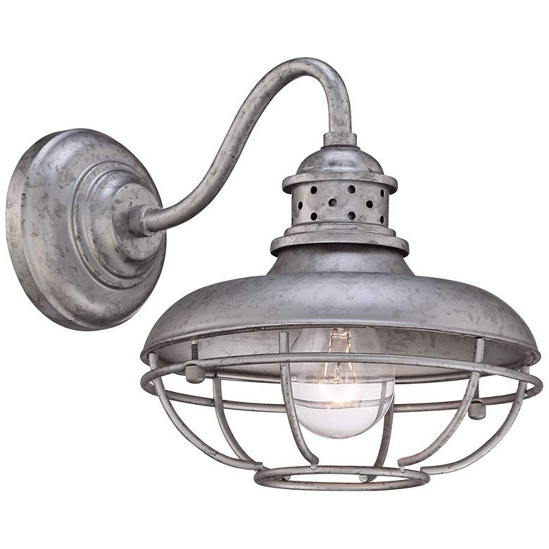 Franklin Park 9&quot; High Galvanized Steel Outdoor Wall Light more views