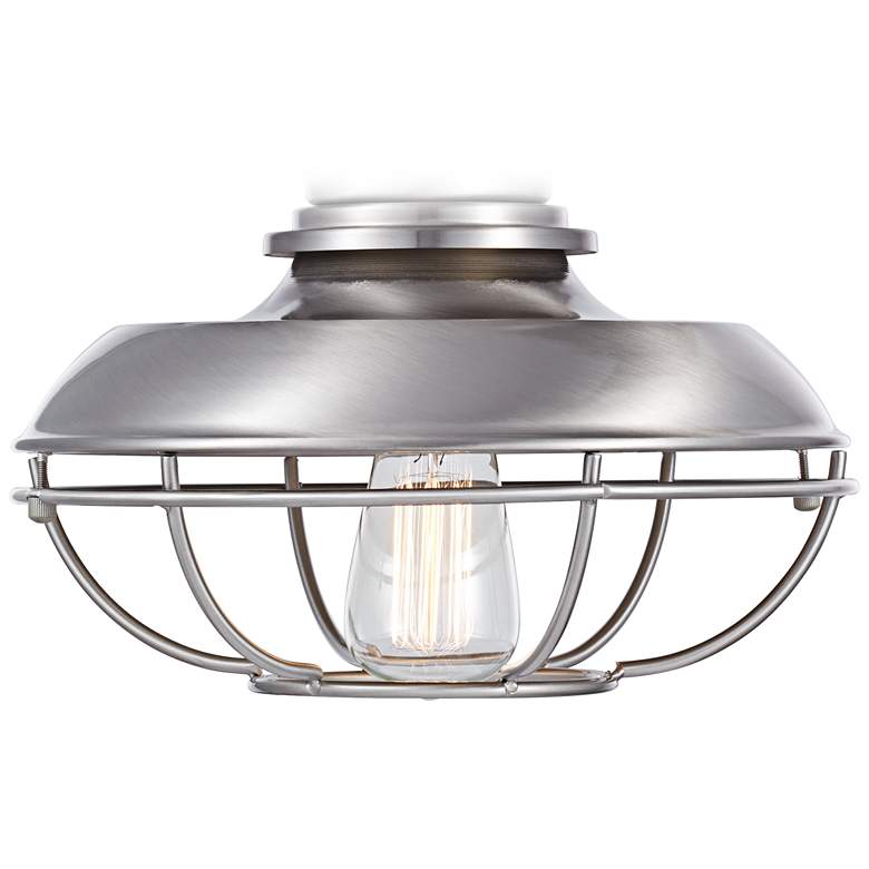 Image 1 Franklin Park LED  Brushed Nickel Damp Ceiling Fan Light Kit