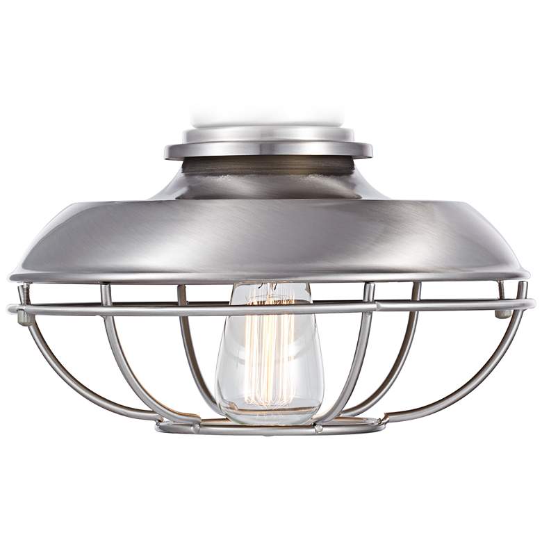 Image 1 Franklin Park LED Brushed Nickel Damp Ceiling Fan Light Kit
