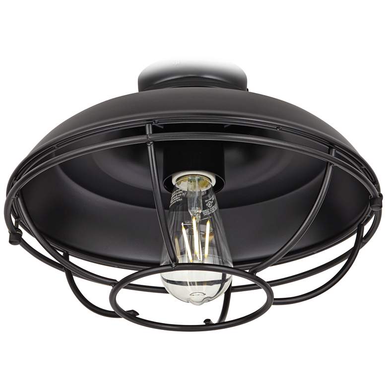 Image 1 Franklin Park Matte Black Damp Rated LED Ceiling Fan Light Kit