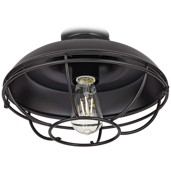Franklin Park Matte Black Damp Rated Led Ceiling Fan Light Kit 86j39 Lamps Plus