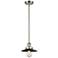 Franklin Railroad 8"W Brushed Nickel Stem Hung Mini Pendant w/ Black S