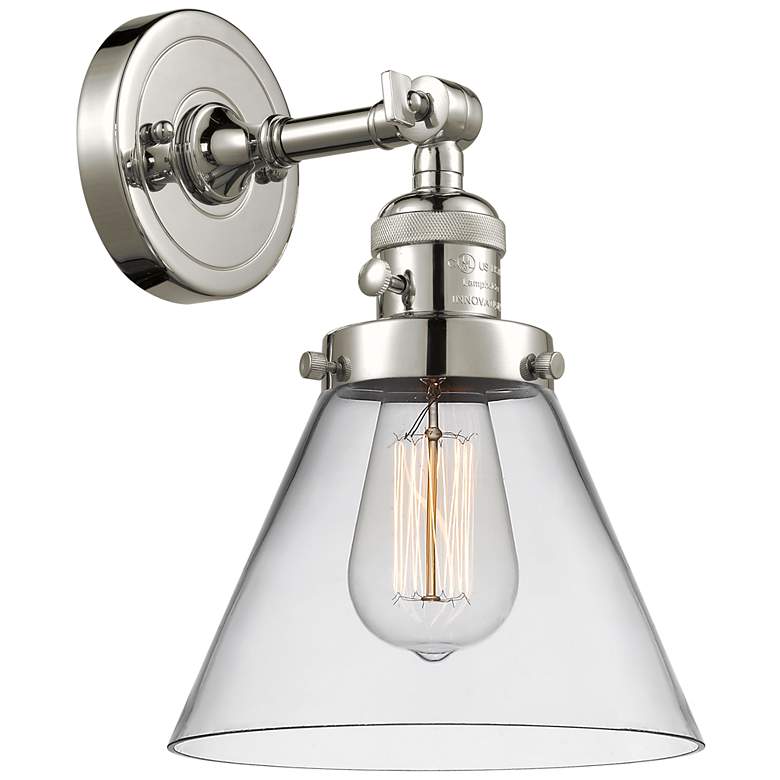 Image 1 Franklin Restoration 10" High Polished Nickel Wall Sconce